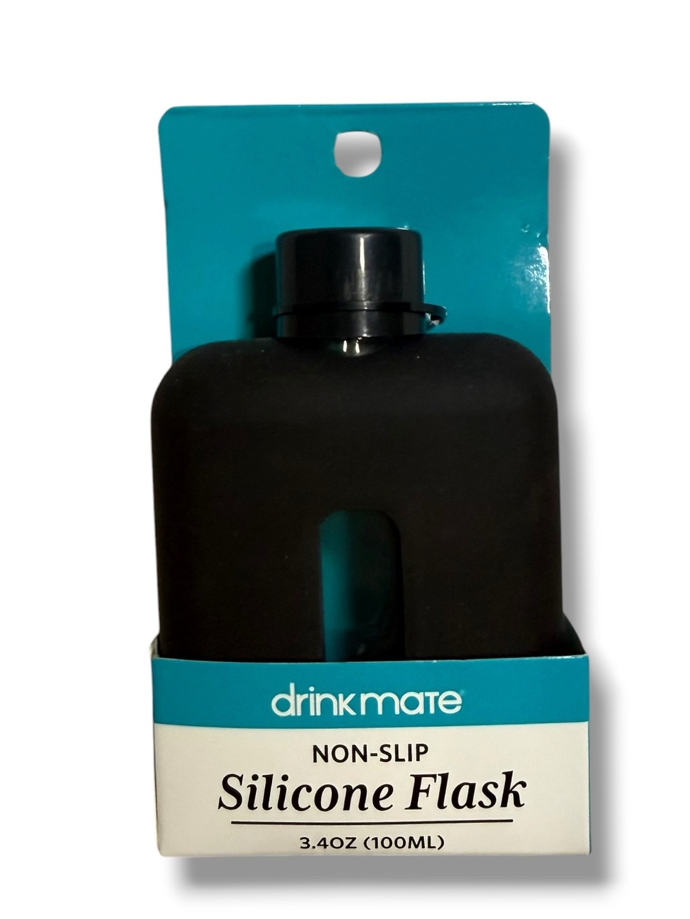 Drinkmate Non-Slip Silicone Flask Black 3.4 Oz